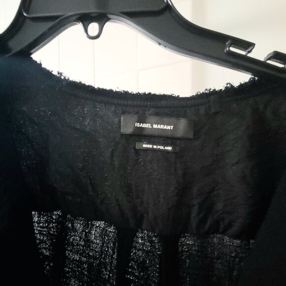 VTG Isabel Marant Celest Gauze Mini Dress Black sz FR 42 US 10 - Picture 5 of 11